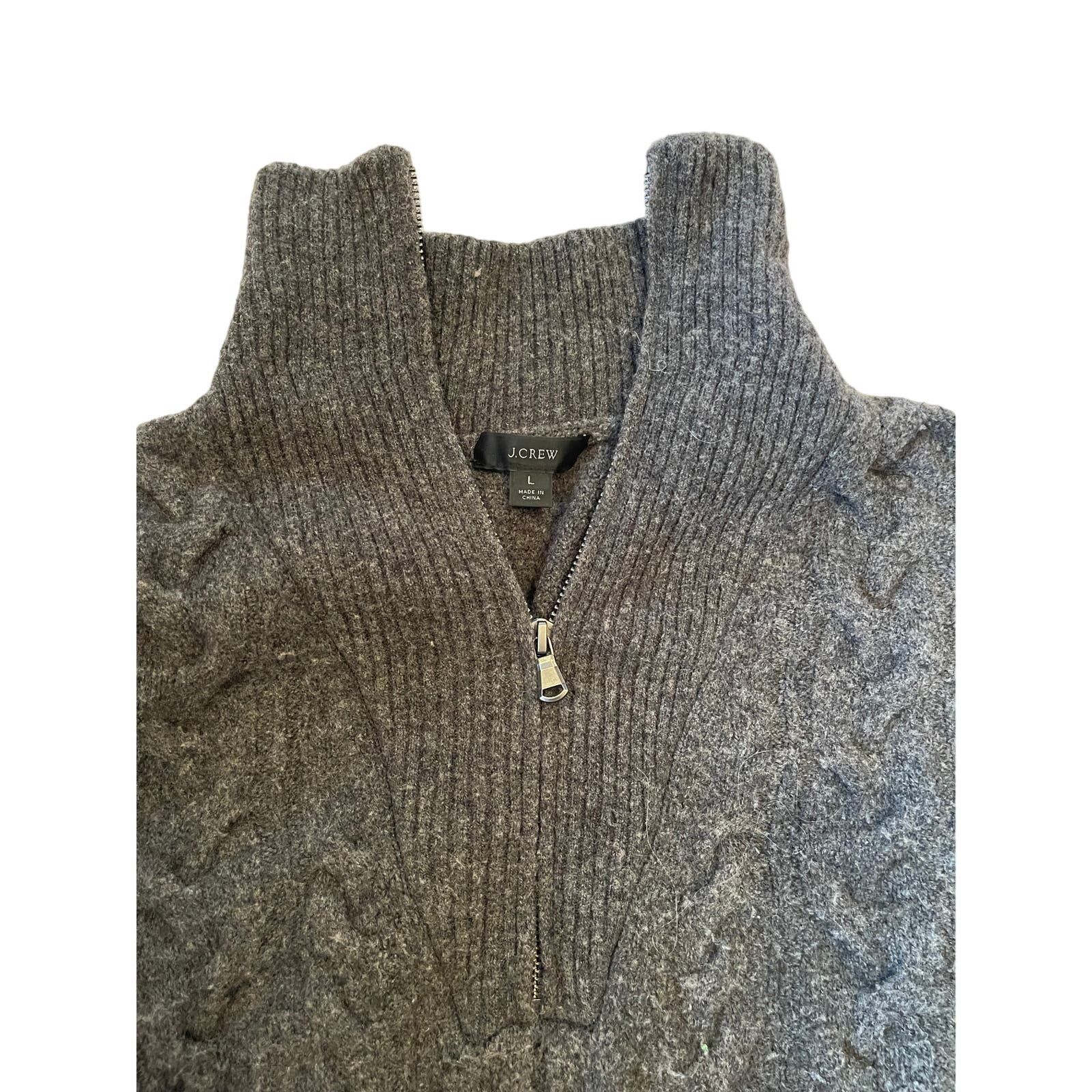 J.Crew J.Crew Merino Wool Alpaca Blend 1/4 Zip Knit Sweater Large Size L / US 10 / IT 46 - 2 Thumbnail
