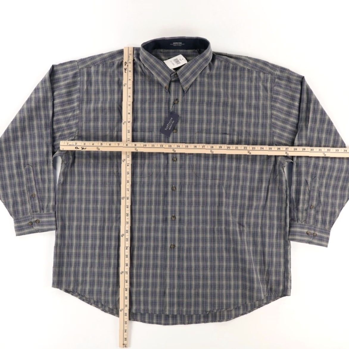 Van Heusen Van Heusen Wrinkle Free Plaid Shirt Men's 2XL Button Down Shirt for Men; Cotton Blend; Long Sleeve; Relaxed Fit; Multi-Colored Plaid; 2XL Size US XXL / EU 58 / 5 - 3 Thumbnail