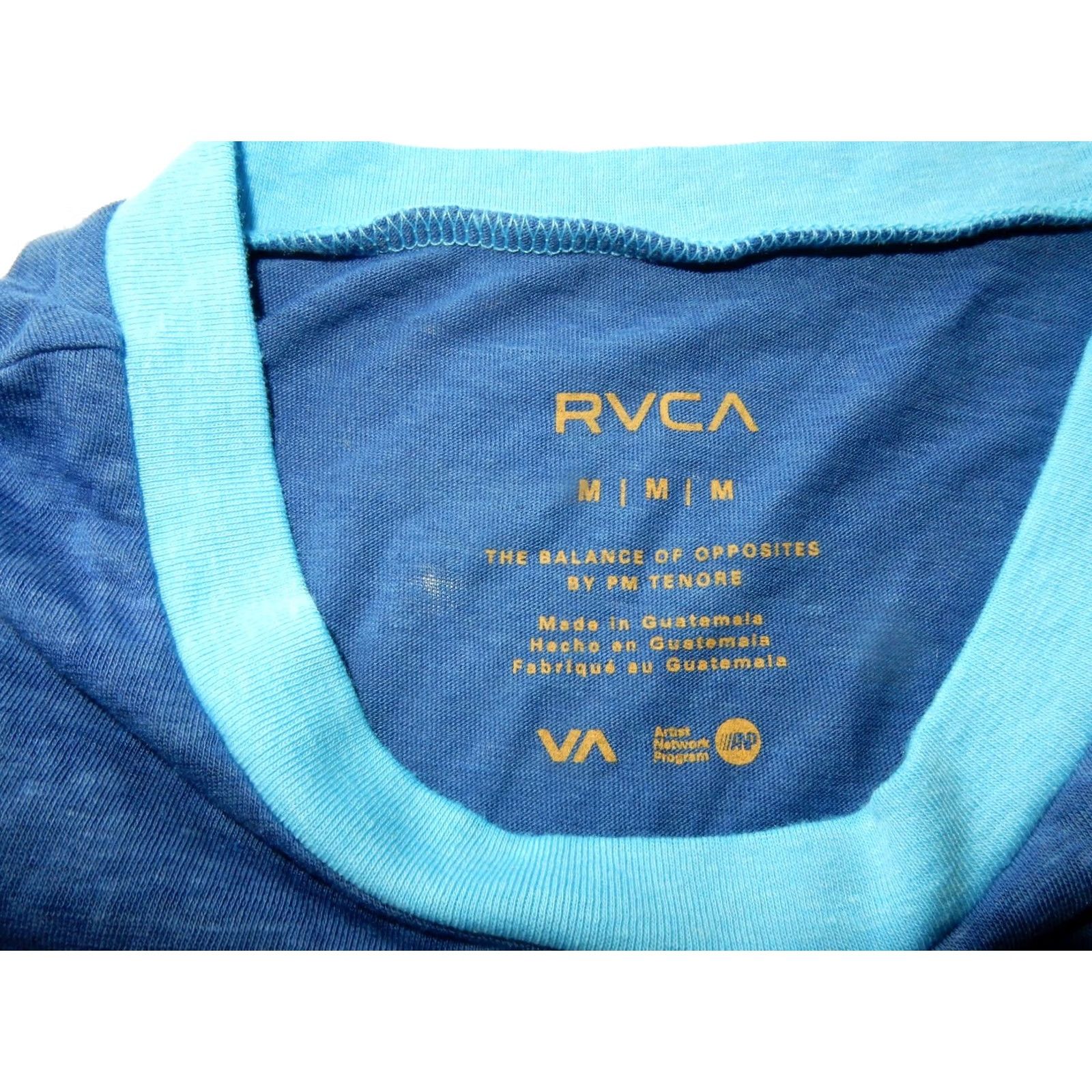 RVCA RVCA Men’s T-Shirt Size M Short Sleeve Cotton Blend Blue Mint Condition Regular Sleeve Type Tshirt Mens Modern Everyday Tee Size US M / EU 48-50 / 2 - 3 Thumbnail