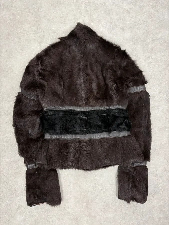 Roberto Cavalli 2000s Cavalli Brown Fur Leather Jacket Size M / US 6-8 / IT 42-44 - 4 Thumbnail