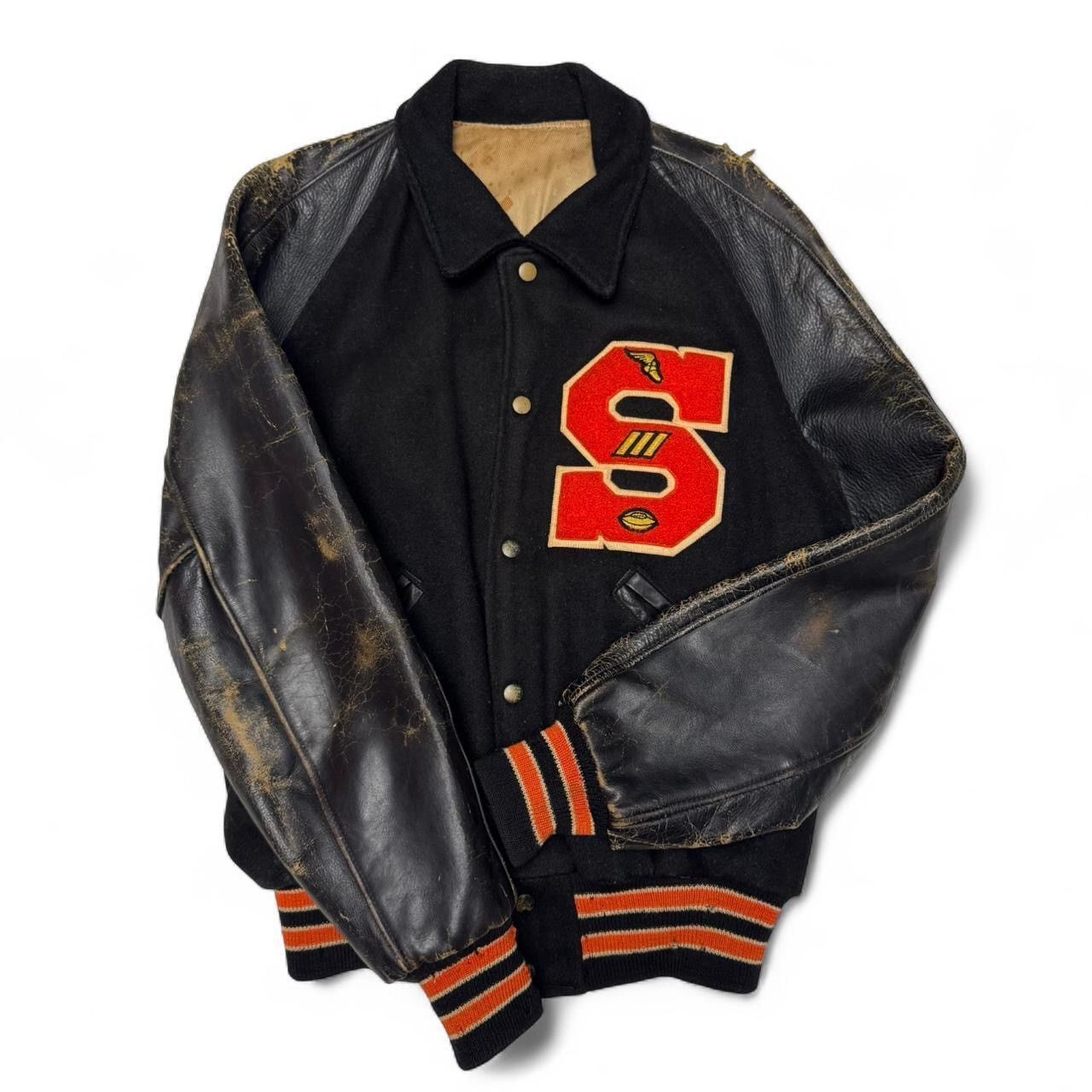 Vintage 1960s Syracuse University varsity jacket black and orange Size US L / EU 52-54 / 3 - 2 Thumbnail