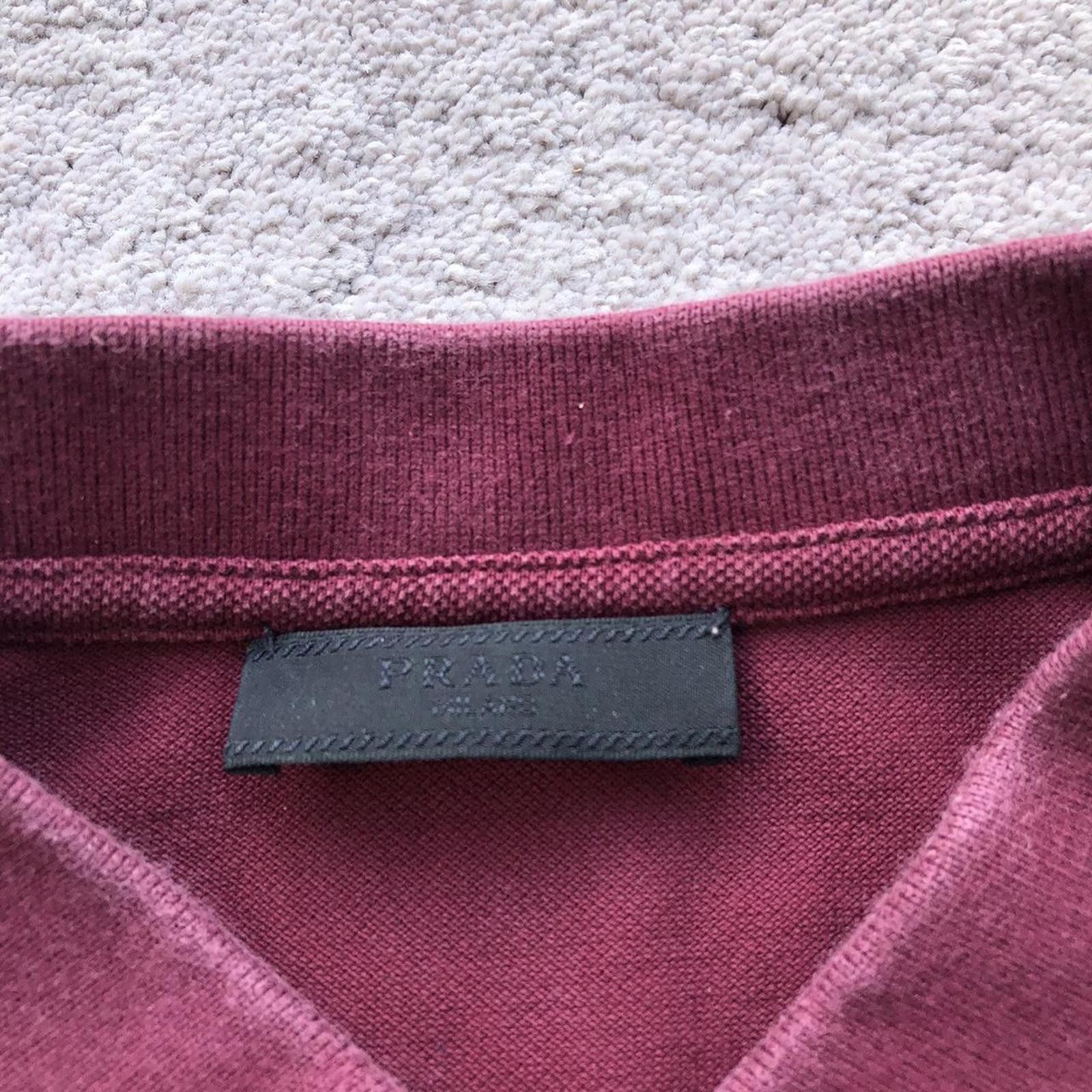 Prada Prada Red Tab Polo Shirt Size US L / EU 52-54 / 3 - 3 Thumbnail