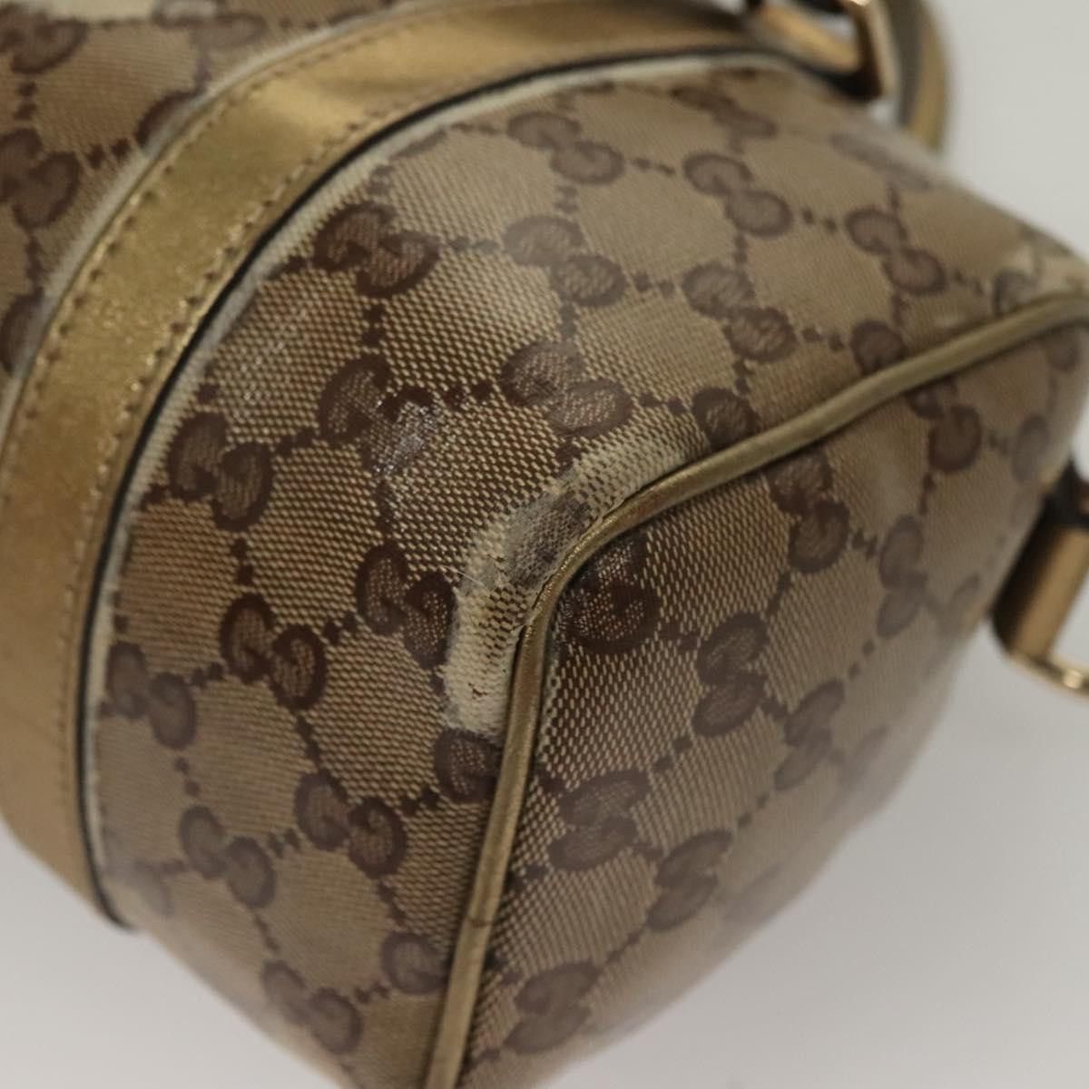 Gucci GUCCI GG Crystal Hand Bag Coated Canvas Brown Gold Size ONE SIZE - 13 Thumbnail