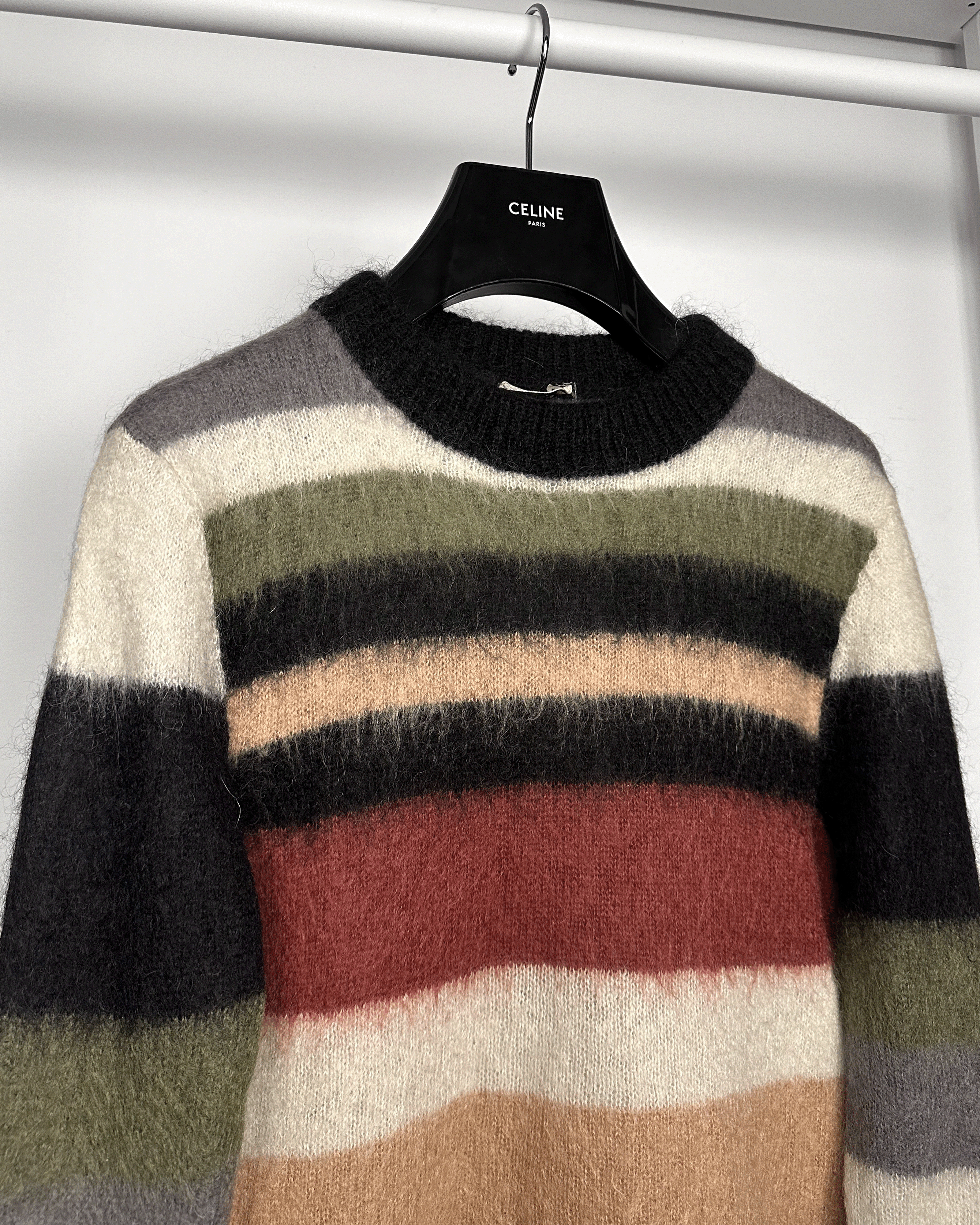 Saint Laurent Paris Saint Laurent Striped Mohair Johnny Rotten Sweater Size US M / EU 48-50 / 2 - 4 Thumbnail