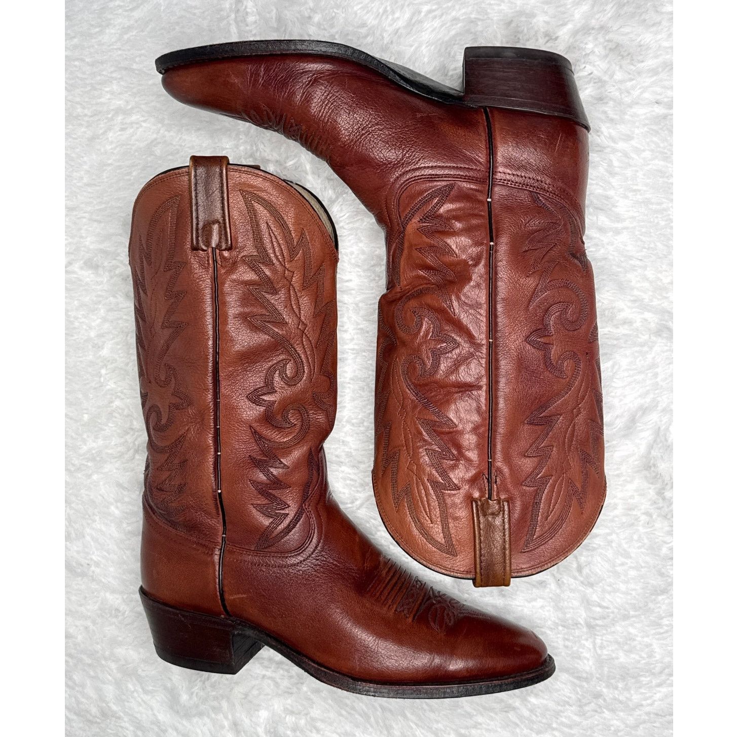 Dan Post 1990s Dan Post Brown Leather Western Cowboy Boots 10.5D Size US 10.5 / EU 43-44 - 8 Thumbnail
