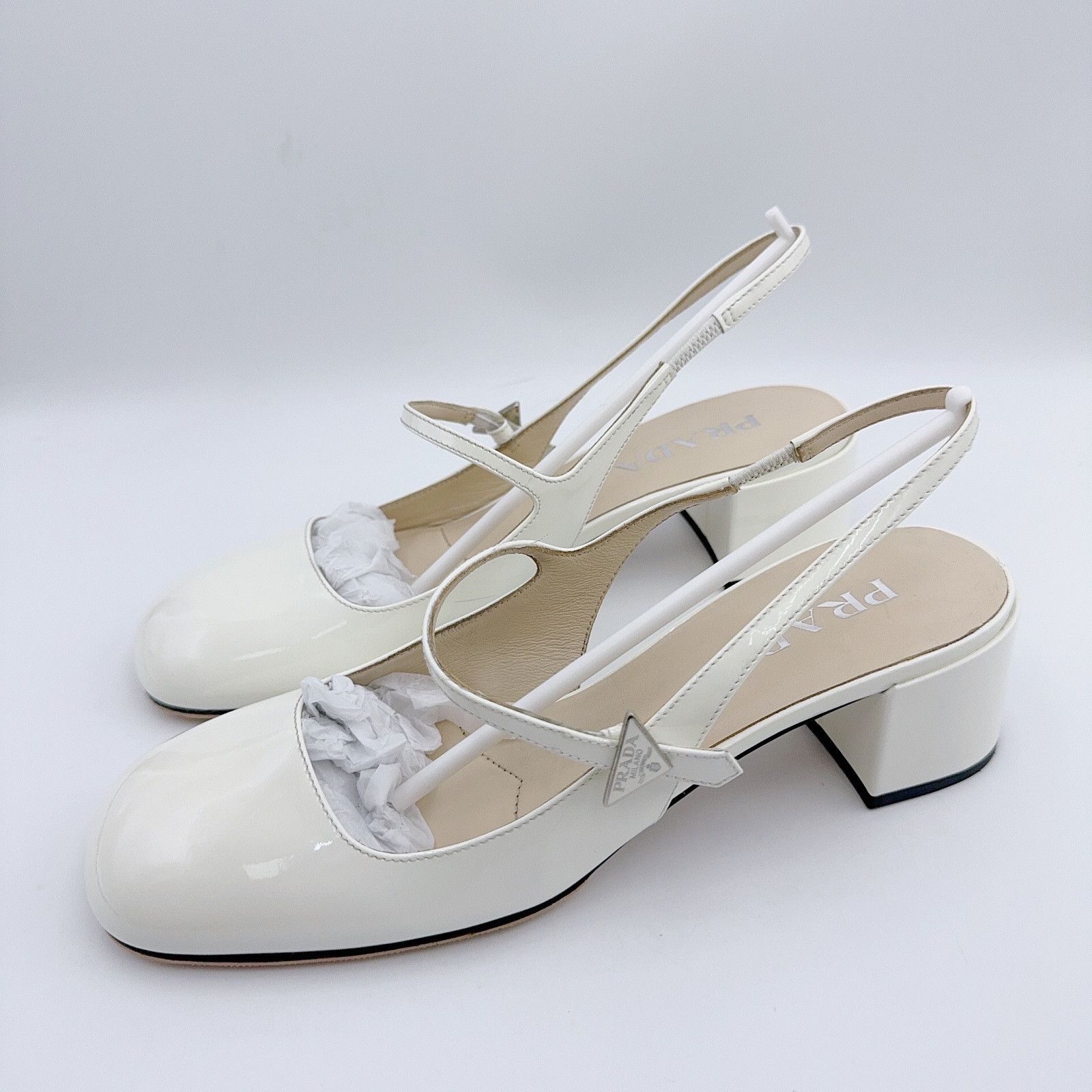 Prada Prada Triangle Logo Slingback Heels Size 38 Size US 8 / IT 38 - 1 Thumbnail