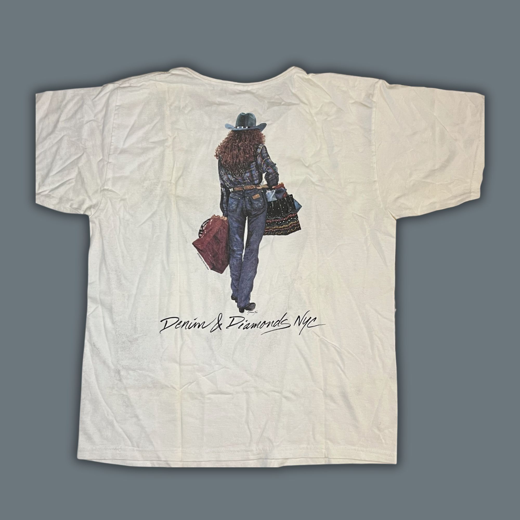 Other White Graphic T-Shirt Denim & Diamonds NYC "Shop Till You Dr Size US L / EU 52-54 / 3 - 5 Thumbnail