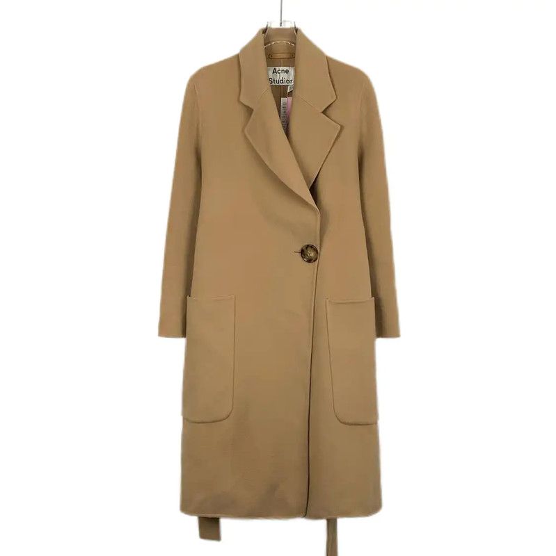 Acne Studios Acne Studios Women's Brown Wool Coat Size XXS / US 00 / IT 34 - 1 Thumbnail