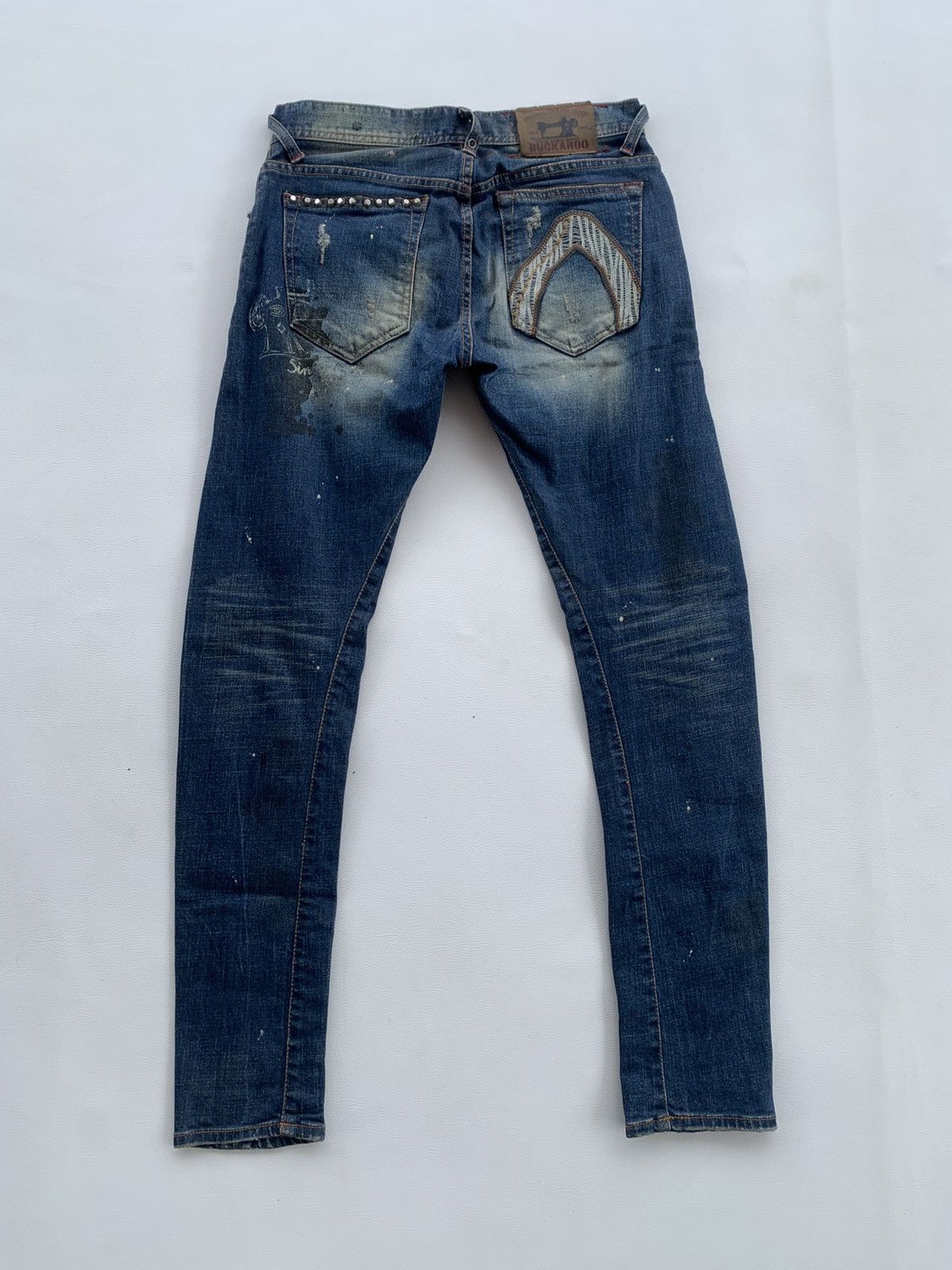Japanese Brand Buckaroo Crazy Distressed Studded Japanese Slim Jeans Pants Size US 28 / EU 44 - 1 Thumbnail