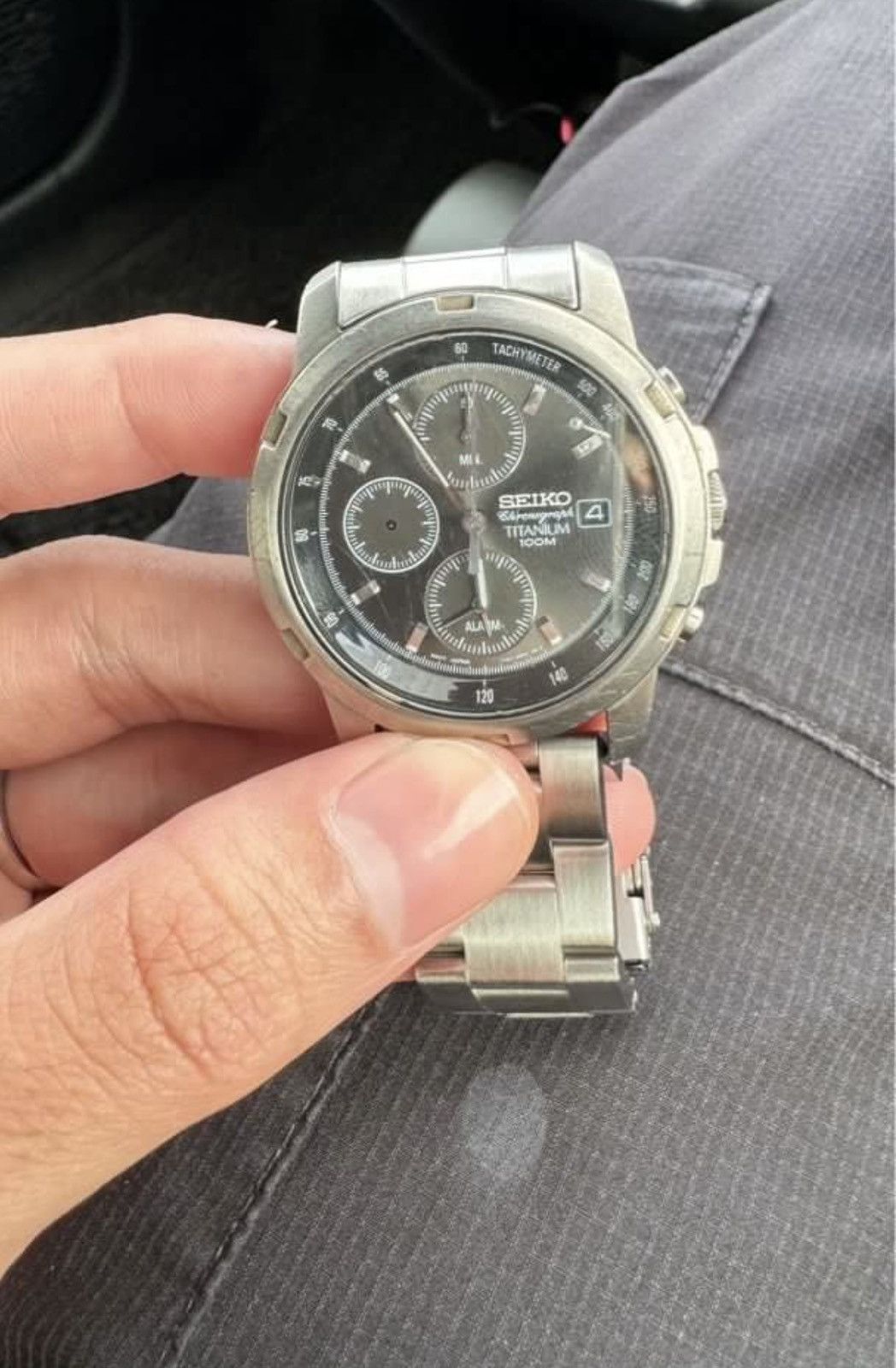 Seiko Seiko Titanium 100M chronograph watch Size ONE SIZE - 2 Thumbnail