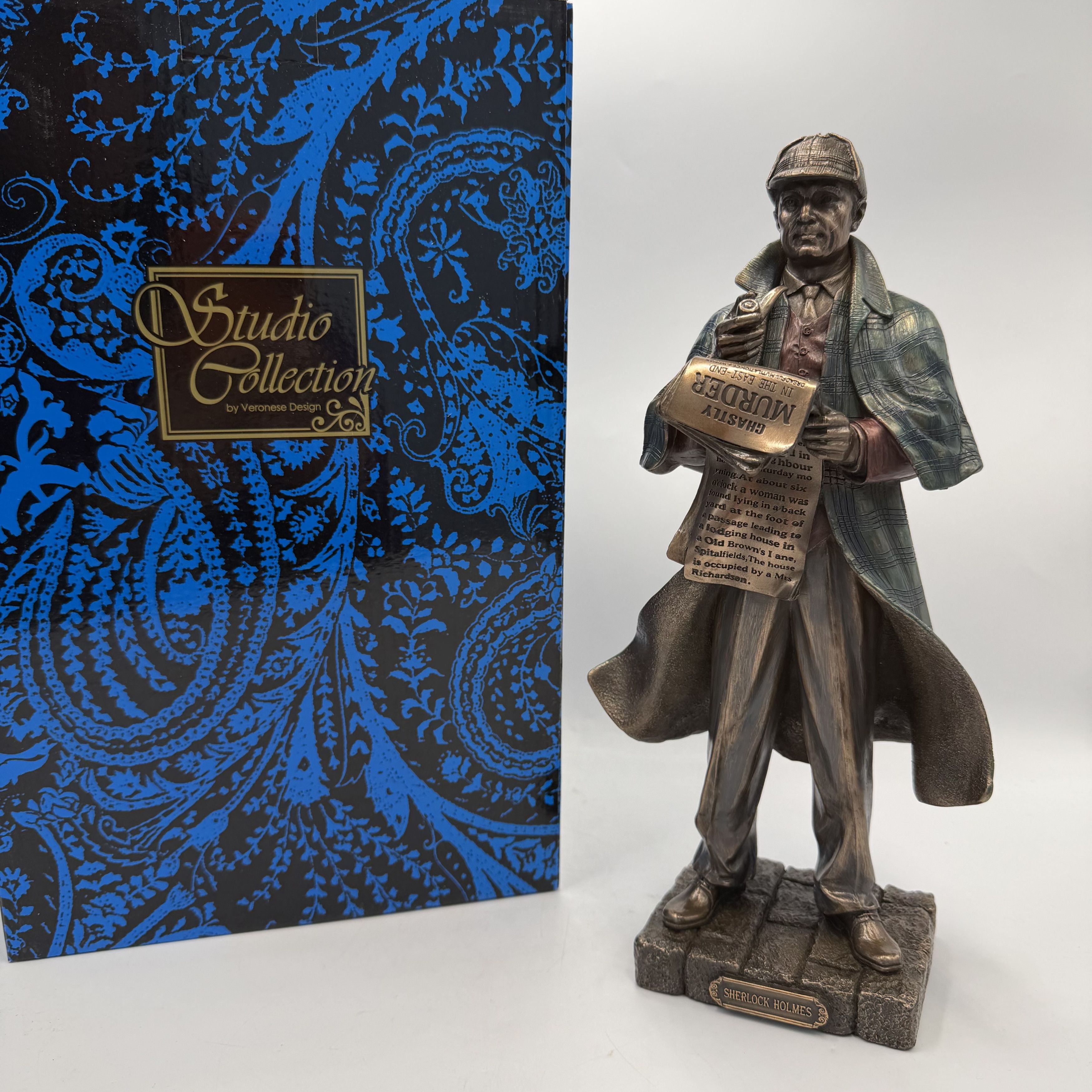 Other Sherlock Holmes Statue Bronze Finish Detective Figurine 27cm Size ONE SIZE - 10 Thumbnail