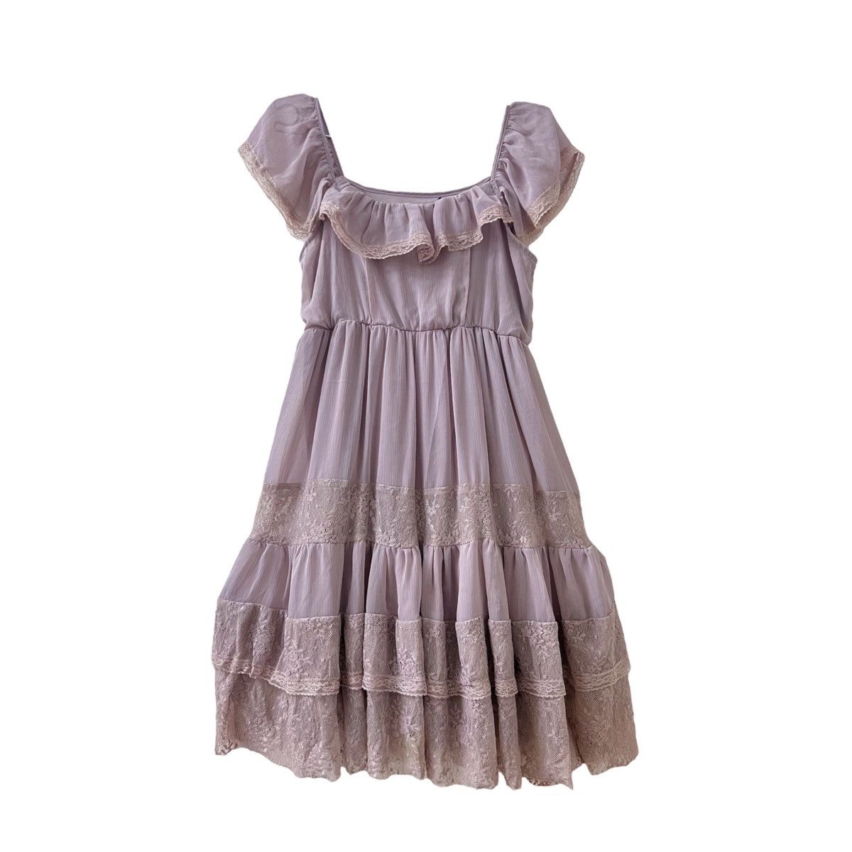 Chouchou ruffle lace off shoulder doll dress 🧜🏻‍♀️