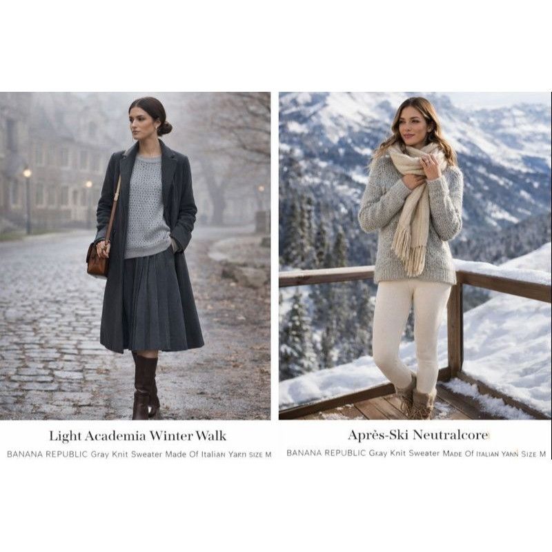 Banana Republic Banana Republic Women Gray Alpaca Merino Wool Sweater M Aprè Size M / US 6-8 / IT 42-44 - 1 Thumbnail
