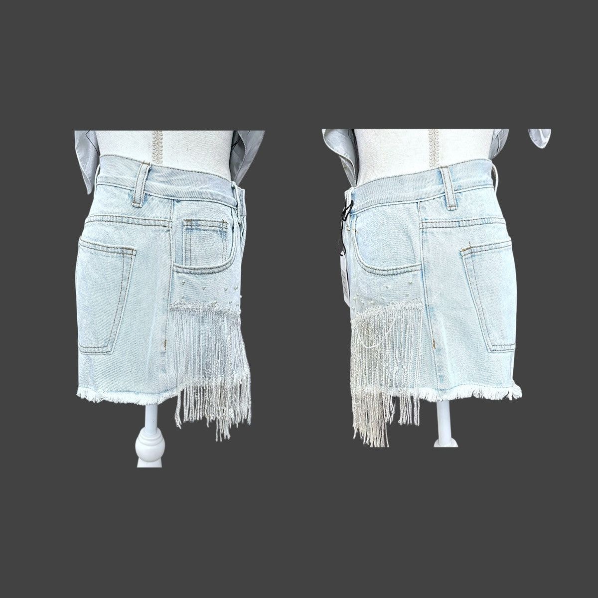 Other On Twelfth Women’s Light Indigo Sequin Denim Shorts Sz S Size 25" / US 0 / IT 36 - 12 Thumbnail