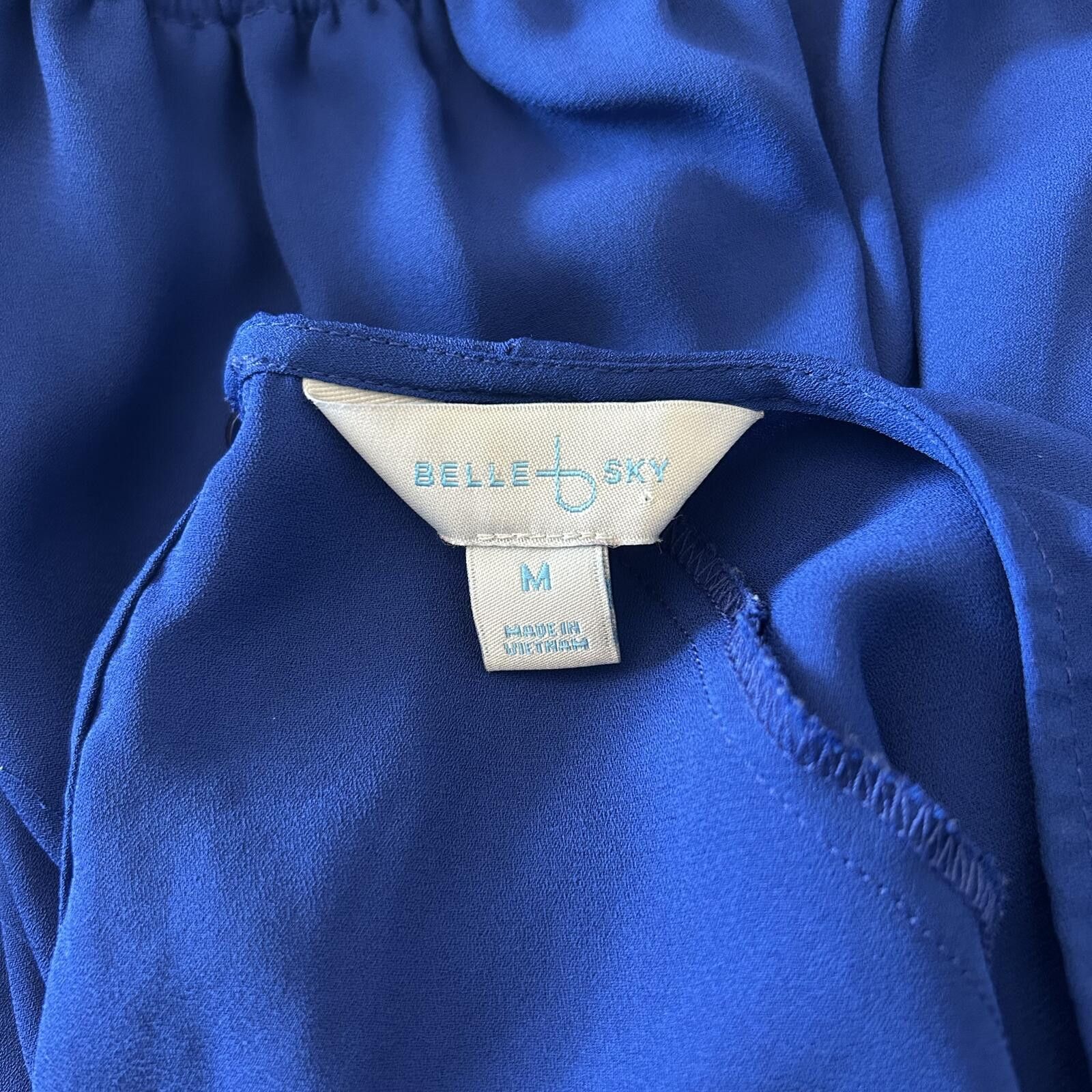 Other Belle + Sky Women’s Med - Blue Short Sleeve Tie Romper Dress Size M / US 6-8 / IT 42-44 - 6 Thumbnail