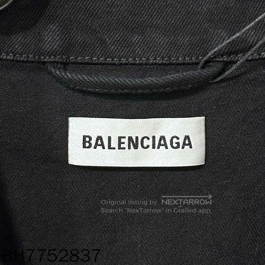 Balenciaga Balenciaga Rhinestone Logo Denim Jacket. Size XS / US 0-2 / IT 36-38 - 6 Thumbnail