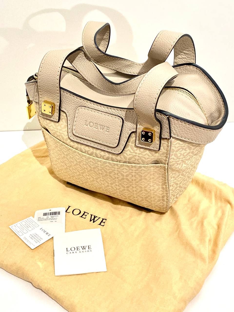Loewe Loewe Anagram Logo Kite Leather Cloth Shoulder Hand Tote Bag Size ONE SIZE - 8 Thumbnail