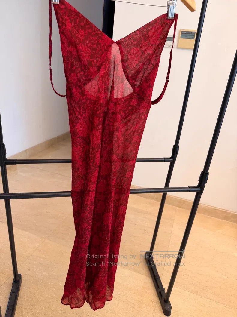 Dries Van Noten Dries Van Noten Red Lace Camisole Dress Size S / US 4 / IT 40 - 2 Thumbnail