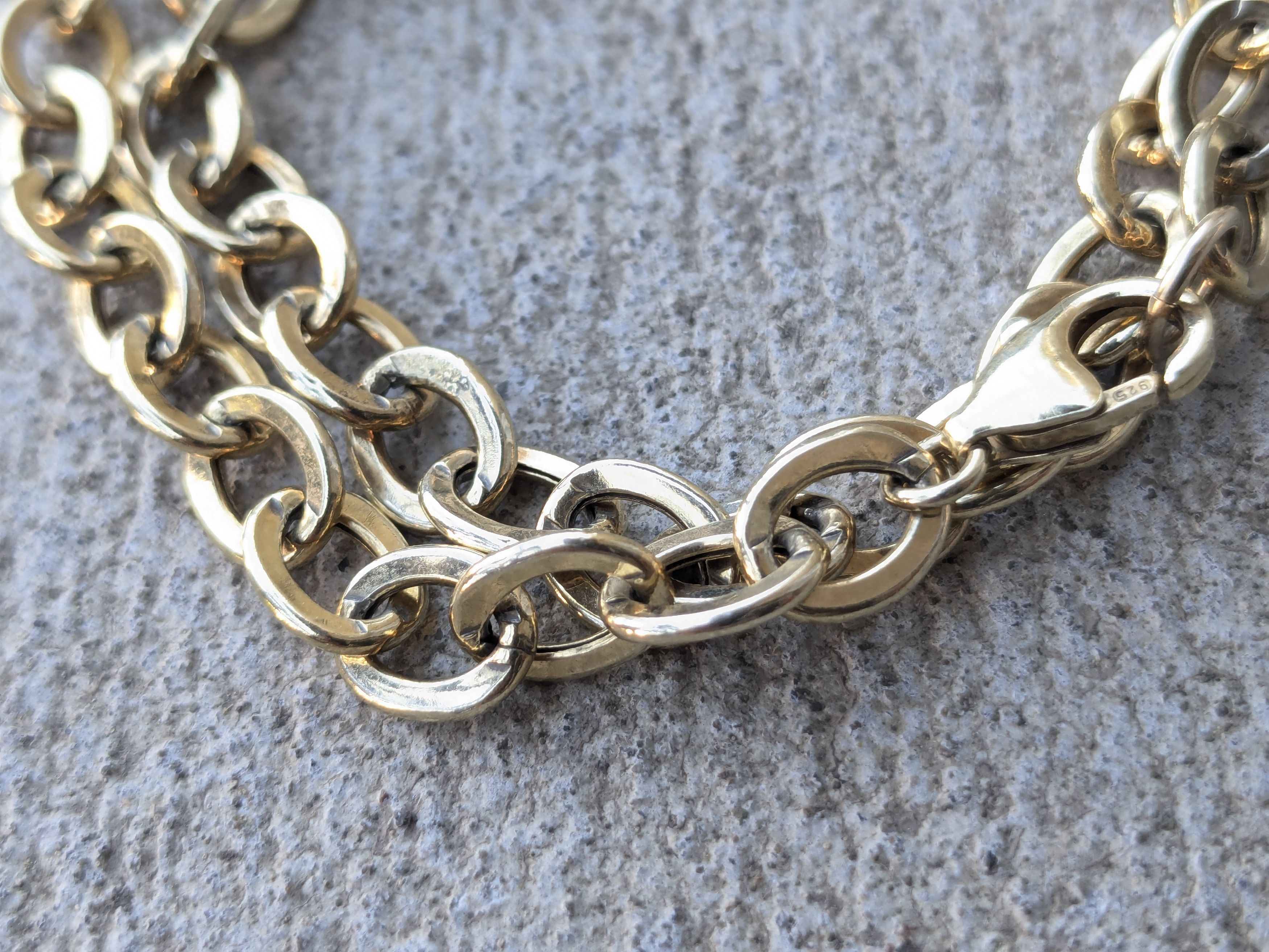 Sterling Silver Vintage Sterling Silver Necklace Choker Gold Plated Vermeil Size ONE SIZE - 6 Thumbnail