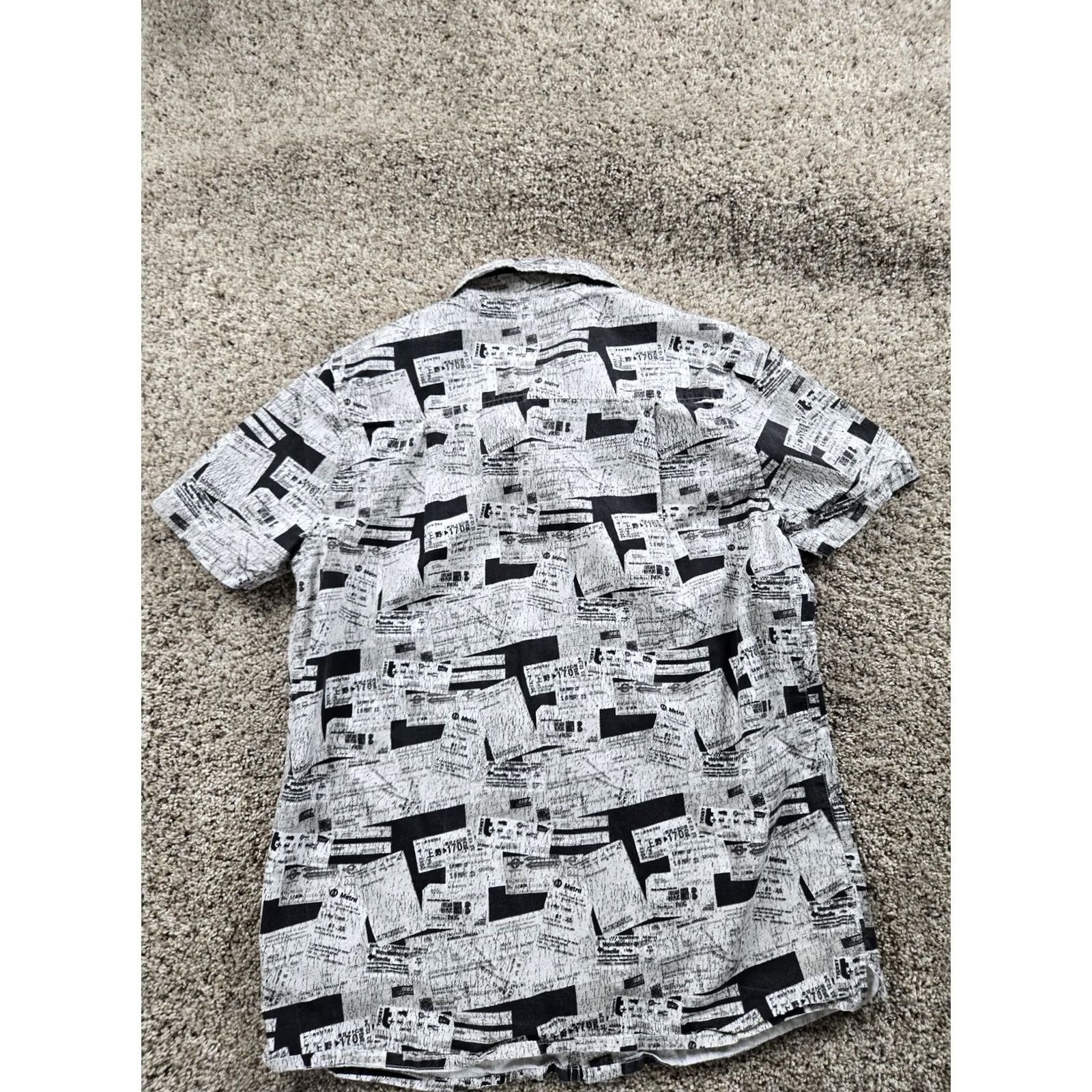 Element Element Shirt Mens Medium White Black Graphic Print Button Up Casual Skate Shirt Size US M / EU 48-50 / 2 - 4 Thumbnail