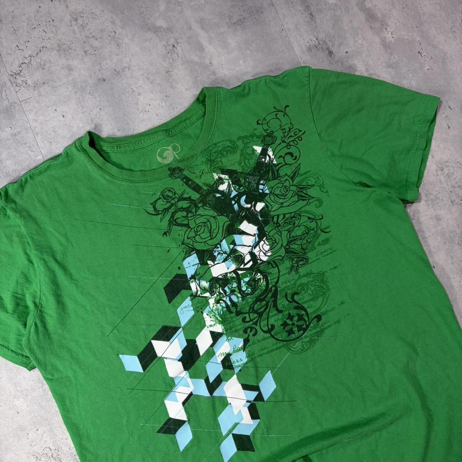 Ocean Pacific Y2K Green Ocean Pacific Grunge Skater T-Shirt Size L / US 10 / IT 46 - 3 Thumbnail