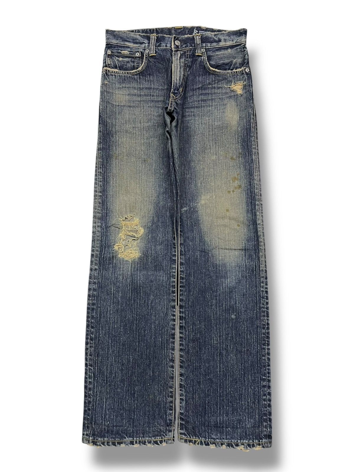 Edwin Vintage 00s Edwin 504R - Faded Mud Wash, Distressed Denim Size US 31 - 2 Thumbnail