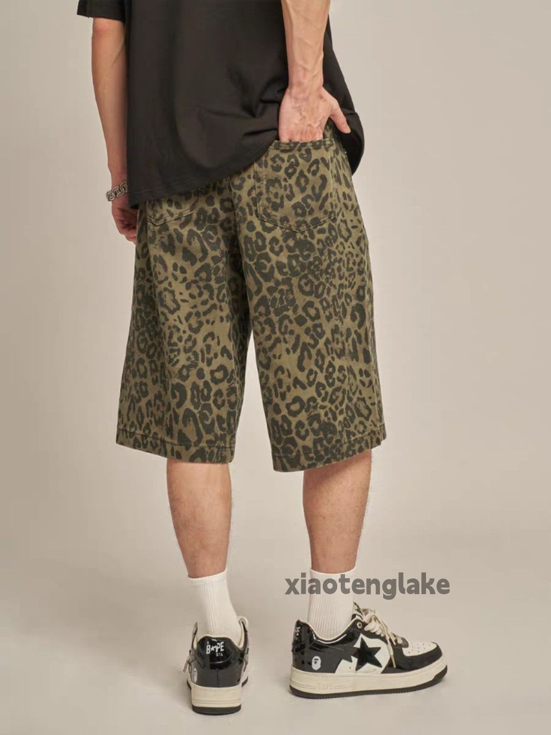 Vintage Unisex utility loose baggy skate hiphop leopard shorts Size US 28 / EU 44 - 4 Thumbnail