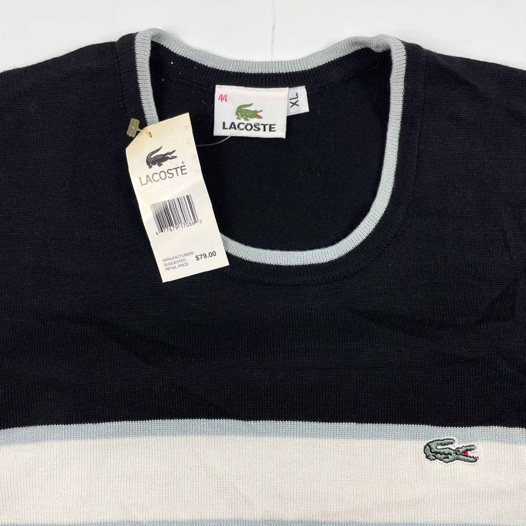 Lacoste VINTAGE Lacoste Sweater Vest Mens XL Black Golf Sleeveless Croc Knit Shirt Size US XL / EU 56 / 4 - 6 Thumbnail