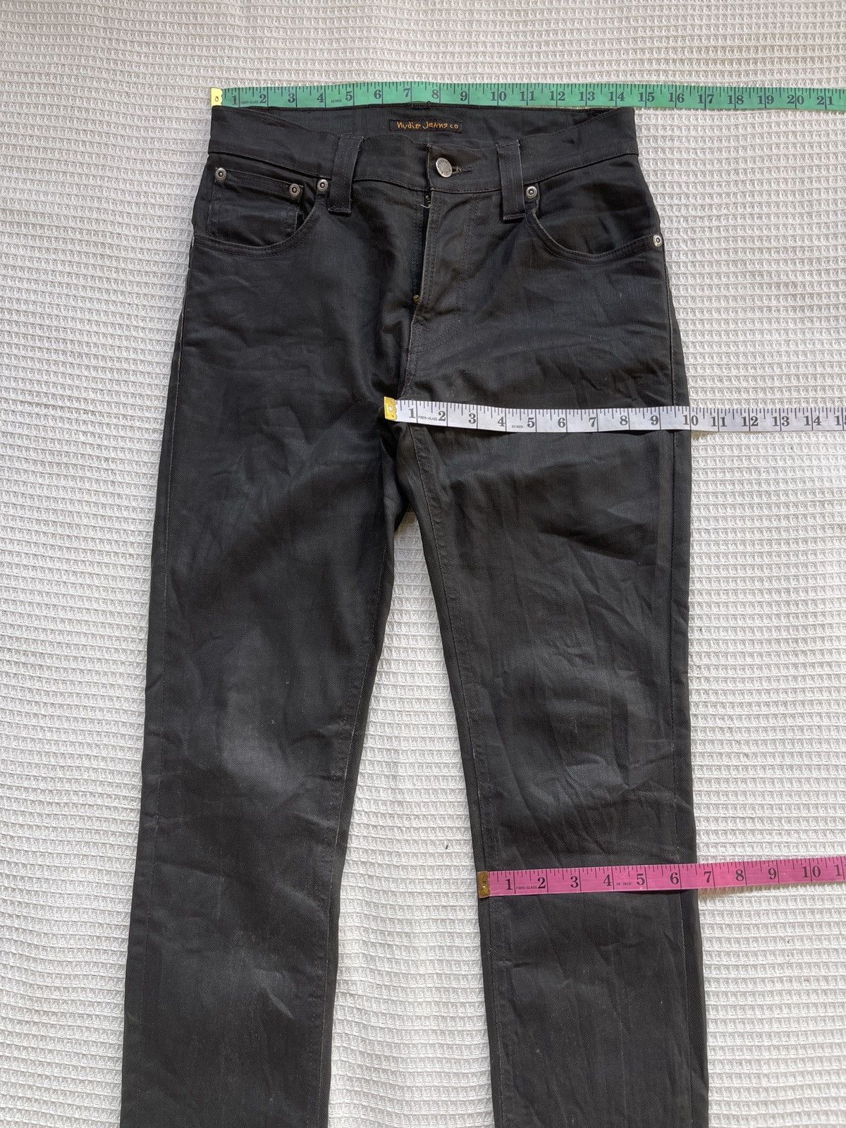 Jean Rare🔥Nudie Jeans Thin Finn Skinny Black Jeans Size US 29 - 19 Thumbnail
