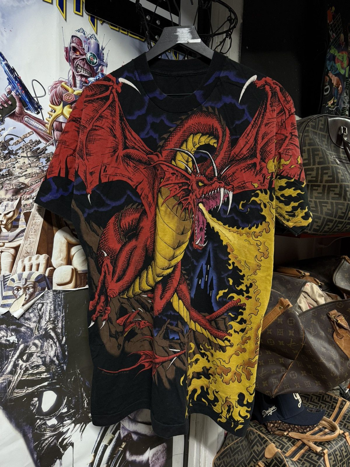 Vintage Vintage 1993 Liquid Blue Dragon AOP T-Shirt Rare XLarge Size US XL / EU 56 / 4 - 11 Thumbnail