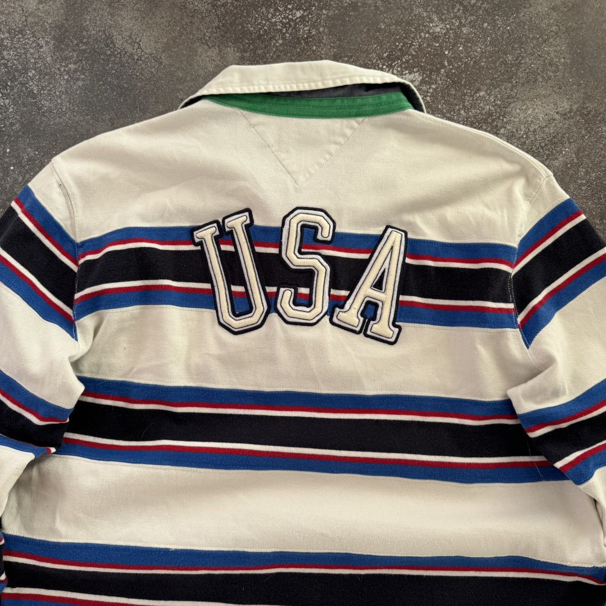 Tommy Hilfiger × Vintage Tommy Hilfiger Vintage USA Rugby Long Sleeve Shirt Size US XL / EU 56 / 4 - 8 Thumbnail