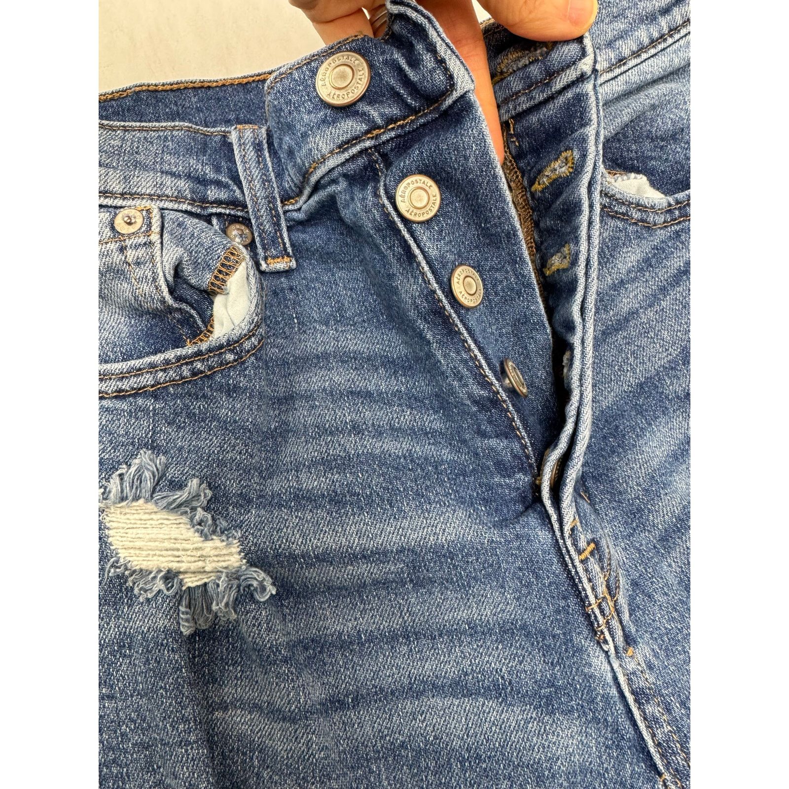 Aeropostale Aeropostale Super High Rise Straight Jeans Button Fly - 8 Size 30" / US 8 / IT 44 - 8 Thumbnail
