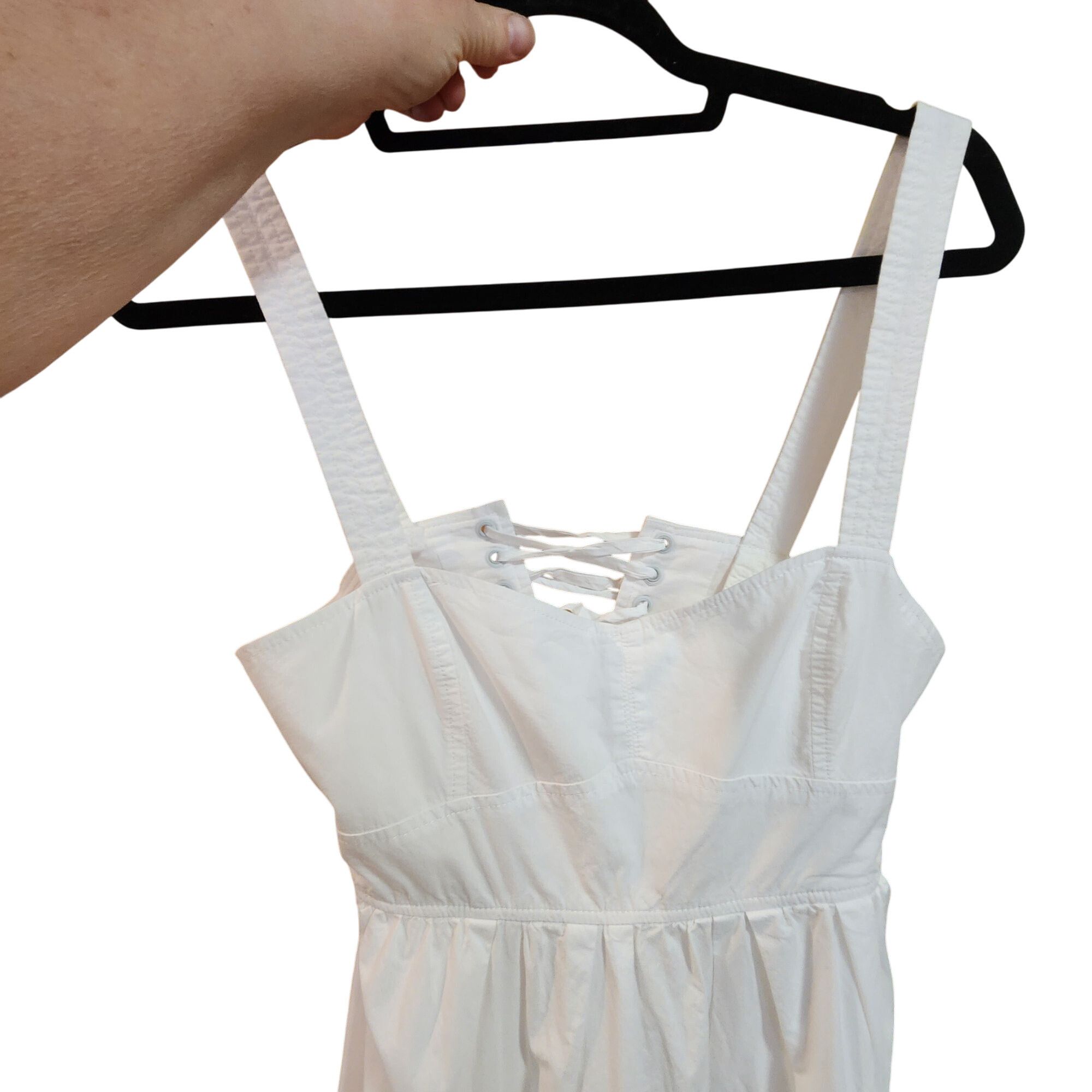 A.L.C. A.L.C. White Tiered Midi Dress With Lace-Up Back & Adjustabl Size M / US 6-8 / IT 42-44 - 6 Thumbnail