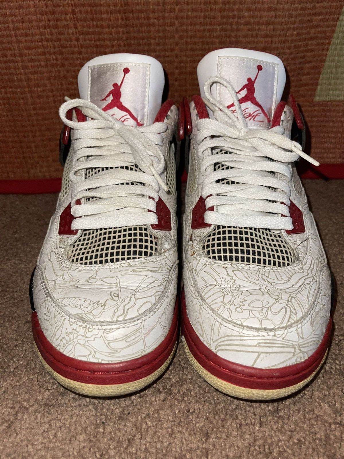 Jordan Brand Vintage Nike Air Jordan 4 White Laser 2005 Y2K white red Size US 8 / EU 41 - 3 Thumbnail