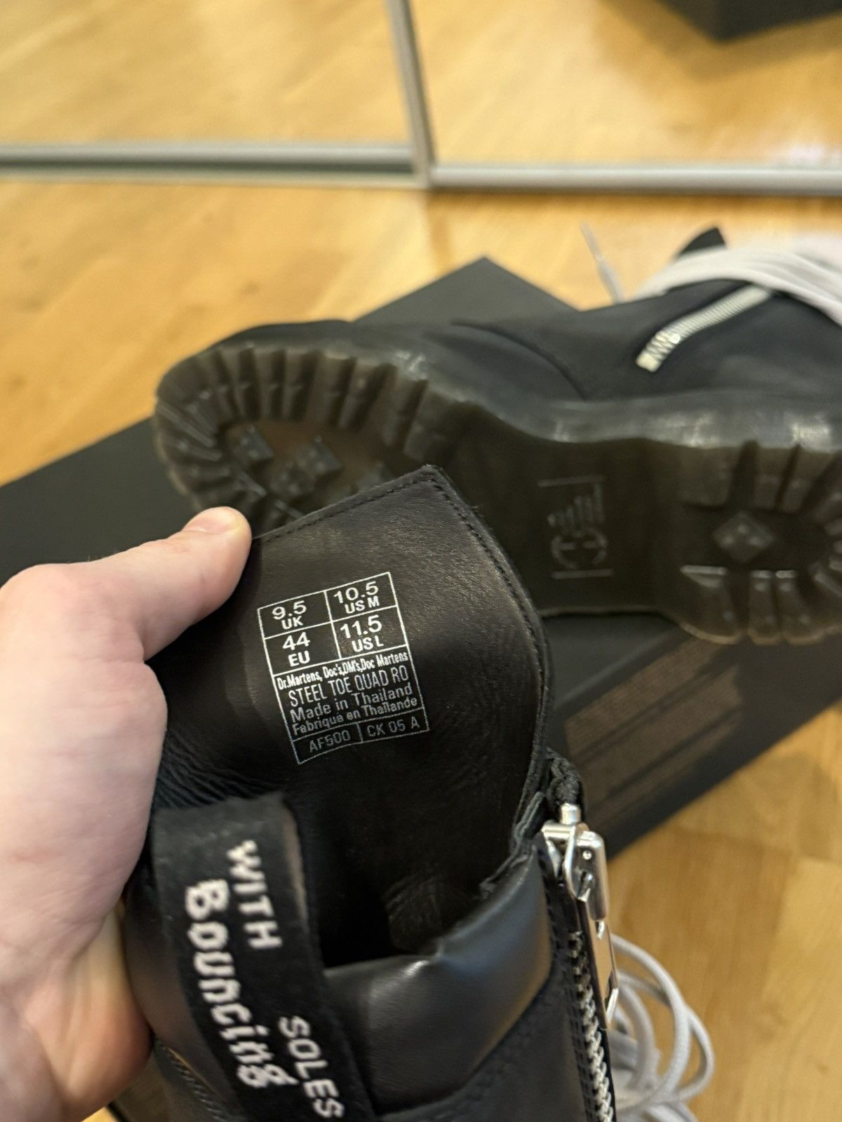 Dr. Martens × Rick Owens Rick Owens Steel Toe Quad Sole 1460 Boots Size US 10.5 / EU 43-44 - 7 Thumbnail