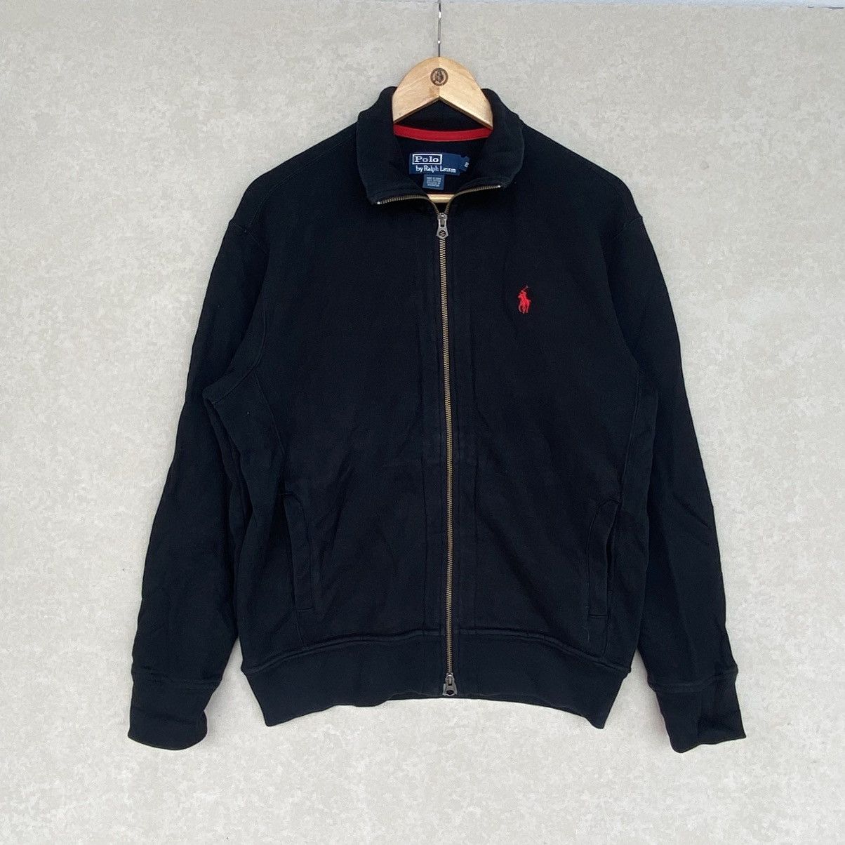 Vintage Polo By Ralph Lauren Small Embroidere Full Zip Black