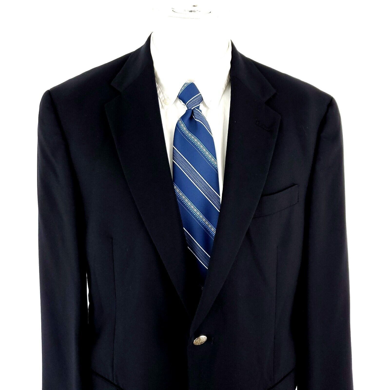Hart Schaffner Marx Hart Schaffner Marx 1887 Wool 2 Silver Button Blazer 40R Bla Size 40R - 1 Thumbnail