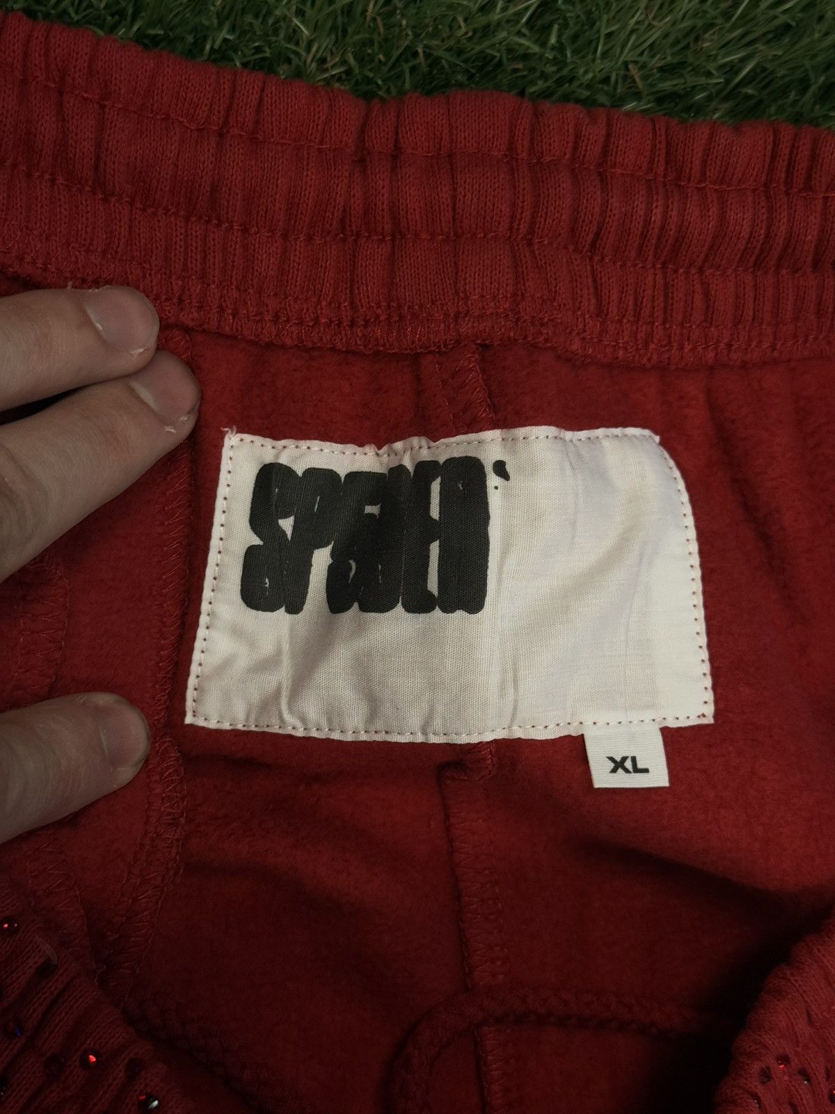 Sp5der Sp5der Worldwide VVS Red Stone Crystal Sweatpants XL (NEW) Size US 34 / EU 50 - 6 Thumbnail