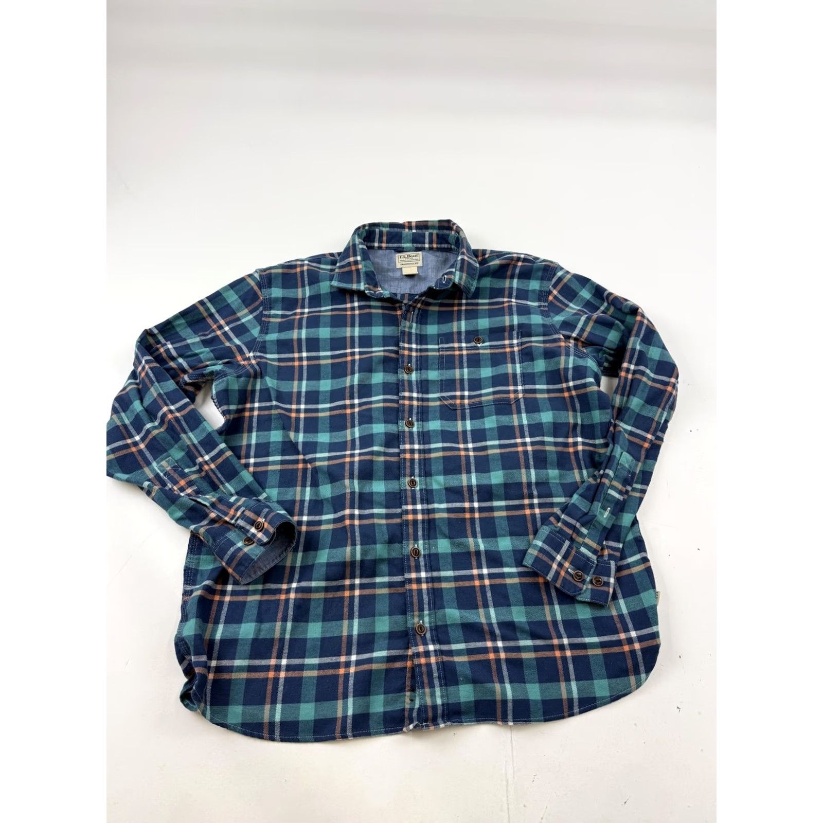 Vintage L.L. Bean Shirt Mens Large Blue Plaid Flannel Long Sleeve Button Front Casual Size US L / EU 52-54 / 3 - 2 Thumbnail
