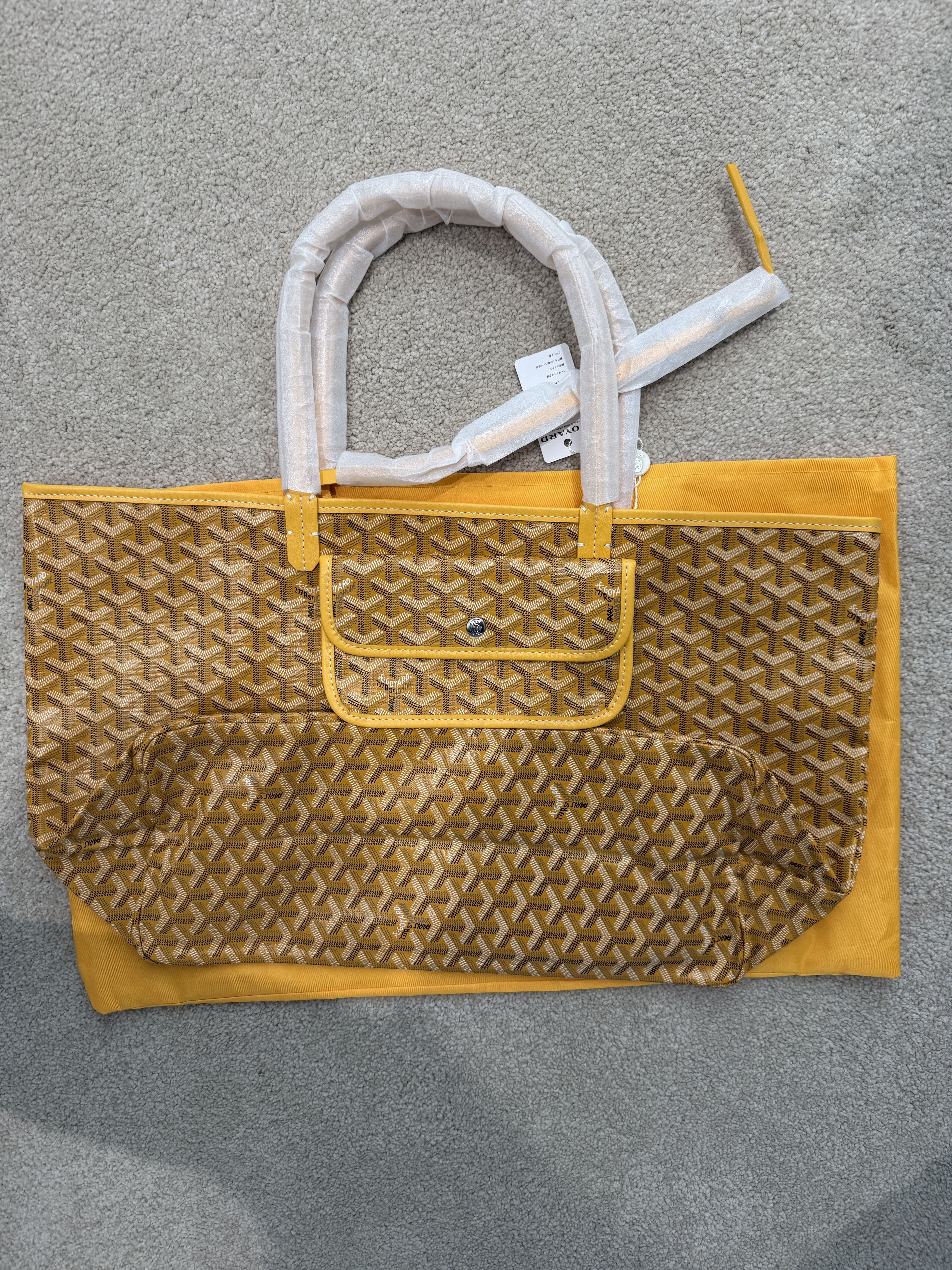 Other Large Yellow Open Patterned Tote Bag w/ Pouch Size ONE SIZE - 5 Thumbnail