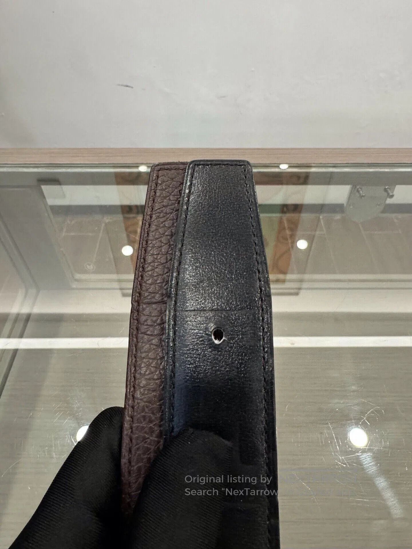 Hermes Hermes Black & Chocolate H Buckle Belt 85. Size ONE SIZE - 4 Thumbnail