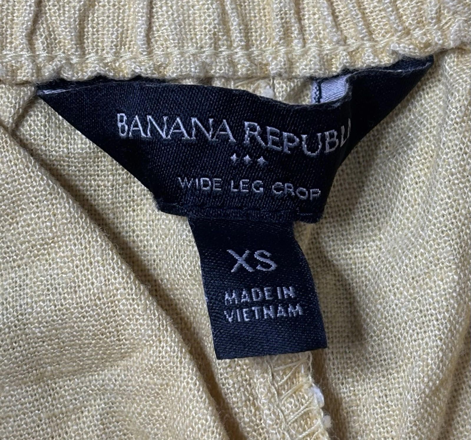 Banana Republic Banana Republic Pants Women's XS Wide Leg Linen Blend Yellow Size 26" / US 2 / IT 38 - 2 Thumbnail