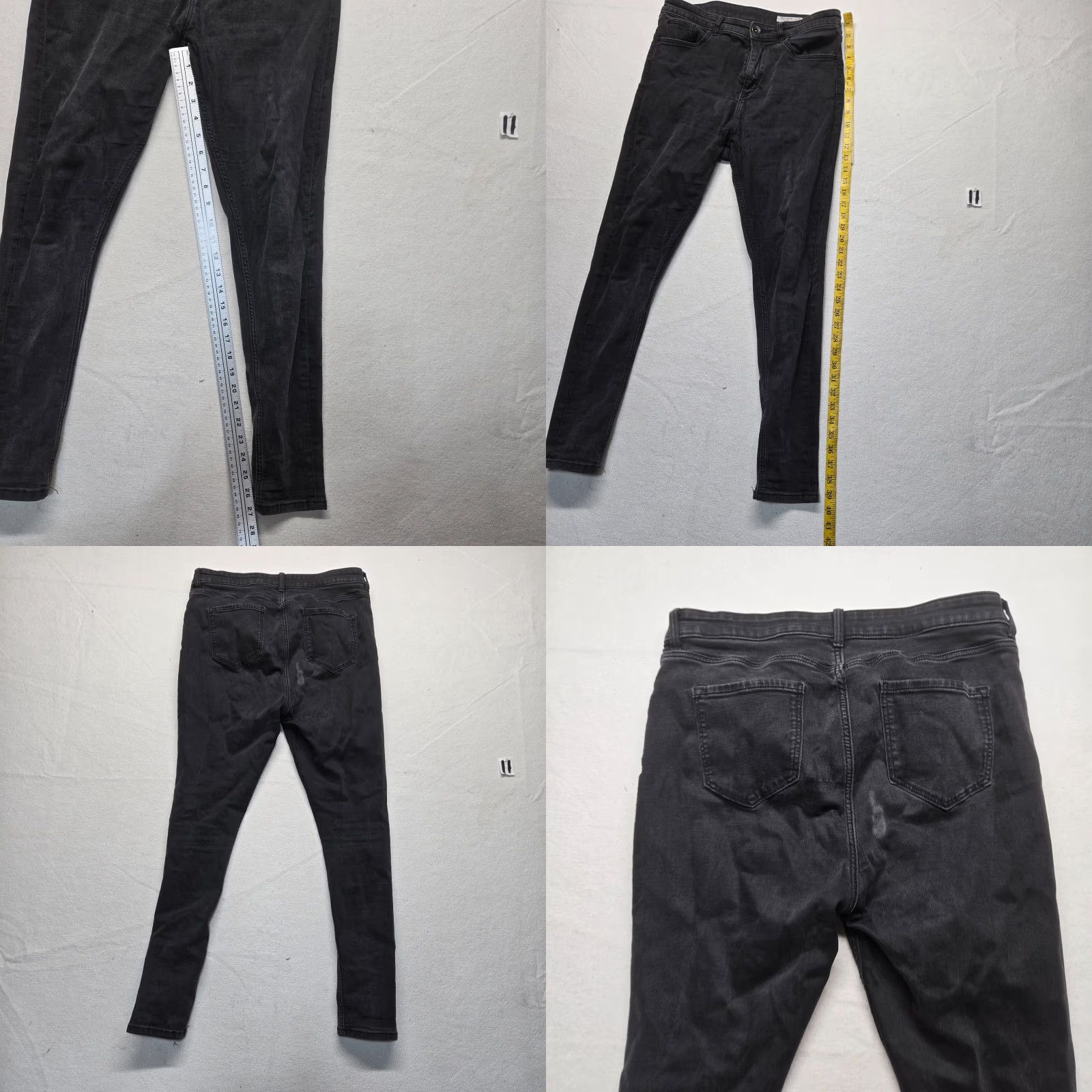 Marks & Spencer M&S Carrie Skinny Jeans Black Pants Women's Size 14 Regular Jeans Skinny High Rise 28 in Inner Leg Slimming Womens Size 36" / US 14 / IT 50 - 8 Thumbnail