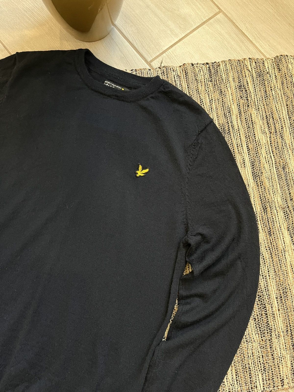 Lyle & Scott × Vintage Lyle Scott navy sweater cardigan minimalistic logo Size US XL / EU 56 / 4 - 2 Thumbnail