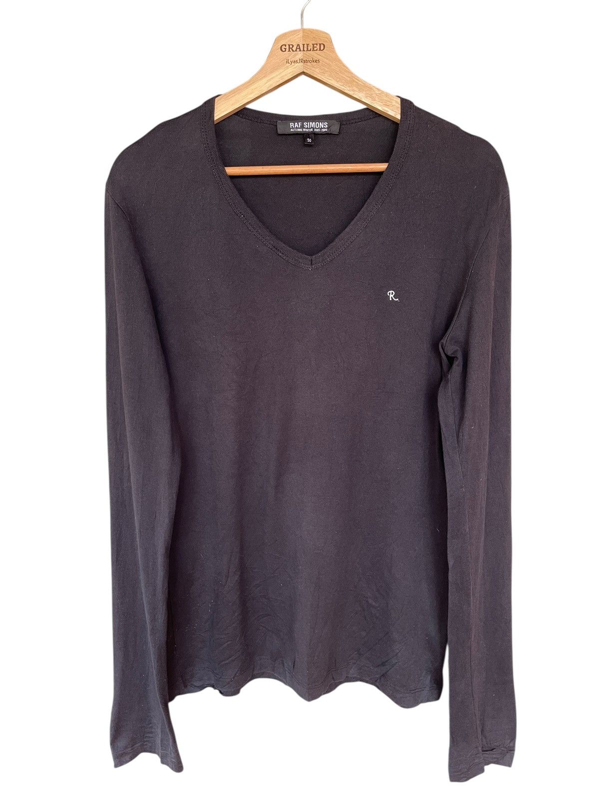 Raf Simons A/W 2005-2006 Raf Simons R Small Logo Long Sleeve Tee Size US S / EU 44-46 / 1 - 3 Thumbnail