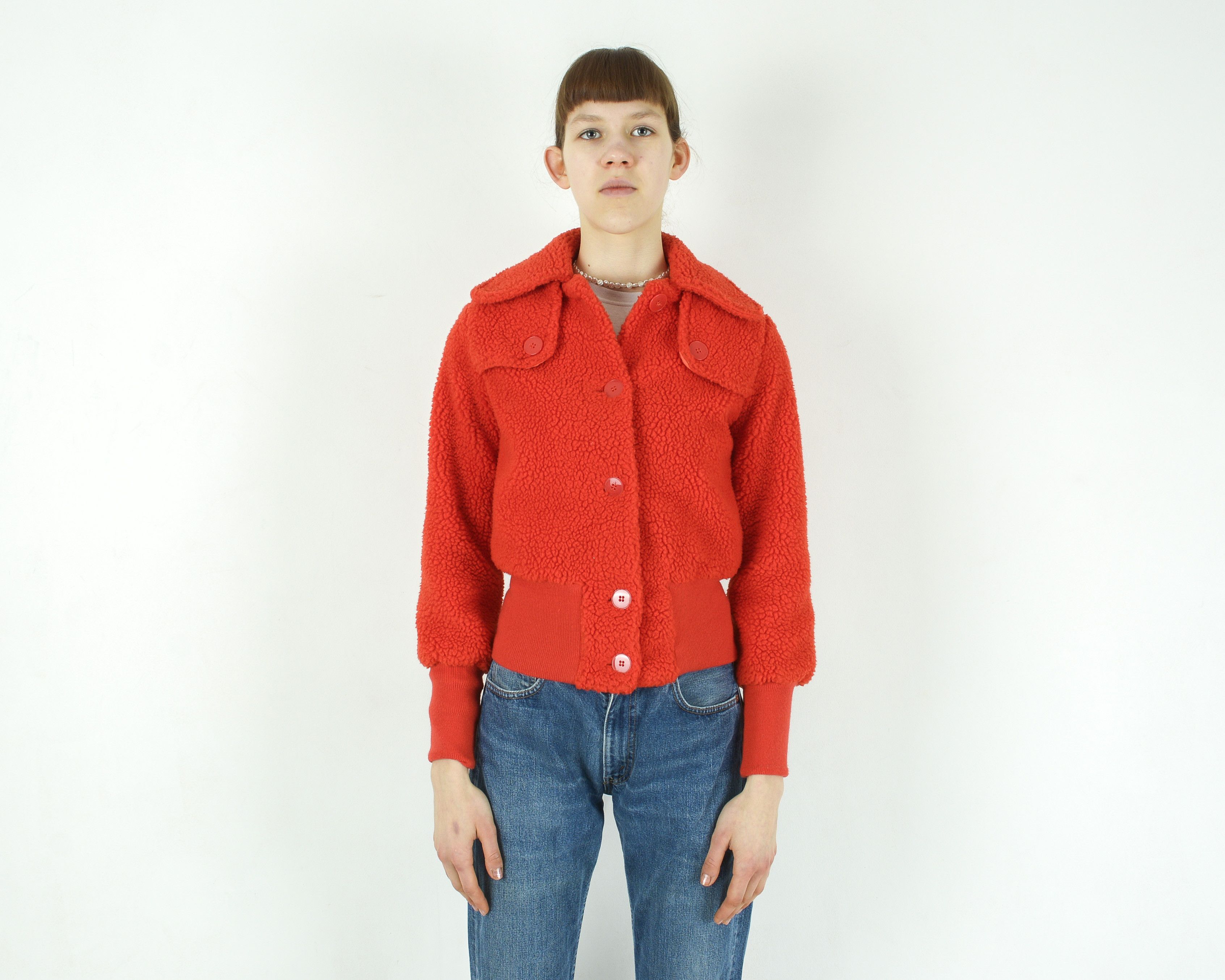 Other × Vintage SKIYOT Sherpa Bomber Button Up Jacket Coat Varsity Jacket Size S / US 4 / IT 40 - 2 Thumbnail