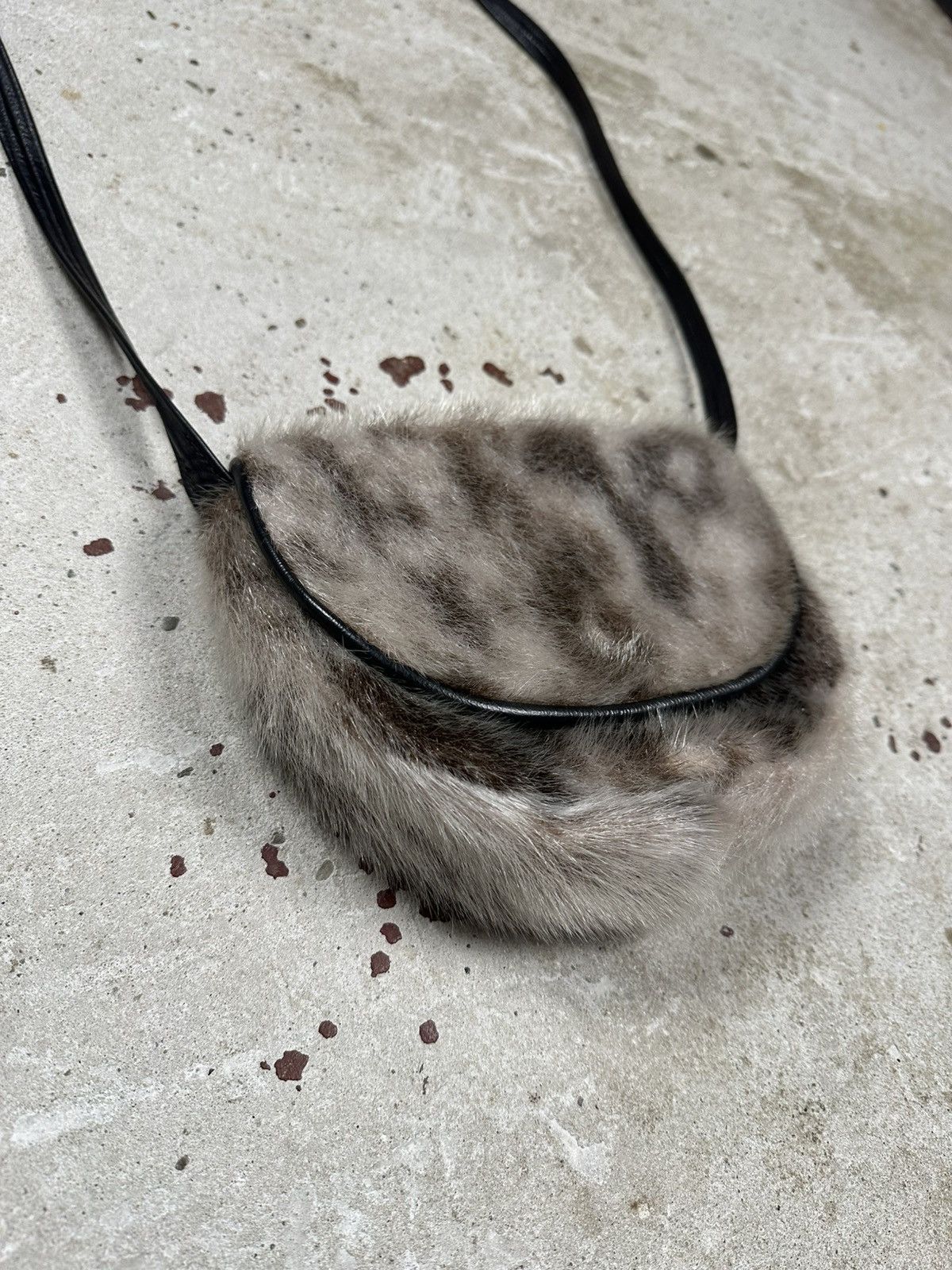 If Six Was Nine Vintage Y2K Faux Fur Grey Brown Messenger Crossbody Bag Size ONE SIZE - 3 Thumbnail