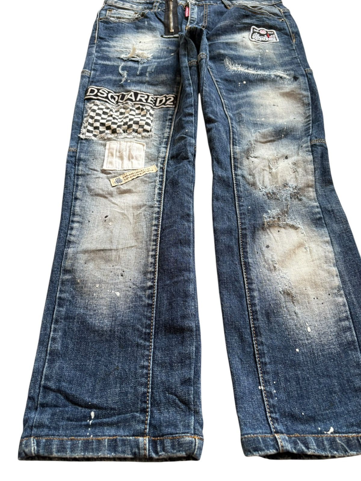 Dsquared2 Vintage Dsquared2 Patches Faded Wash Embellish Jeans Size US 31 - 6 Thumbnail