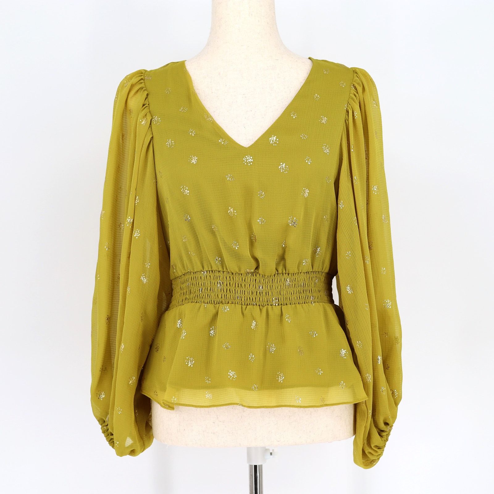 Vince Camuto Vince Camuto Women's Smocked-Hem Puff-Sleeve Blouse Size XS Size XS / US 0-2 / IT 36-38 - 1 Thumbnail