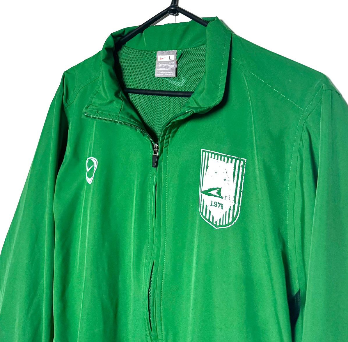 Nike × Vintage Vintage Drill Nike Green Full-Zip Windbreaker Jacket Size US L / EU 52-54 / 3 - 6 Thumbnail